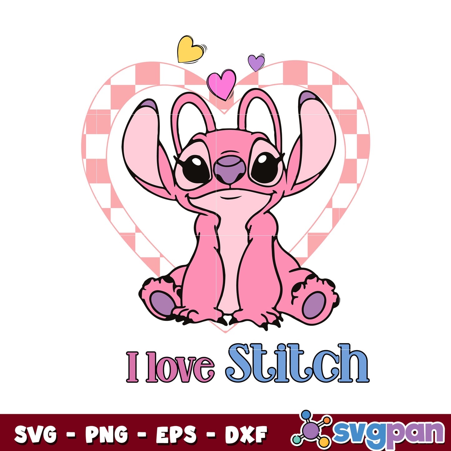 Angel I love stitch valentine svg, angel stitch svg, valentine angel svg