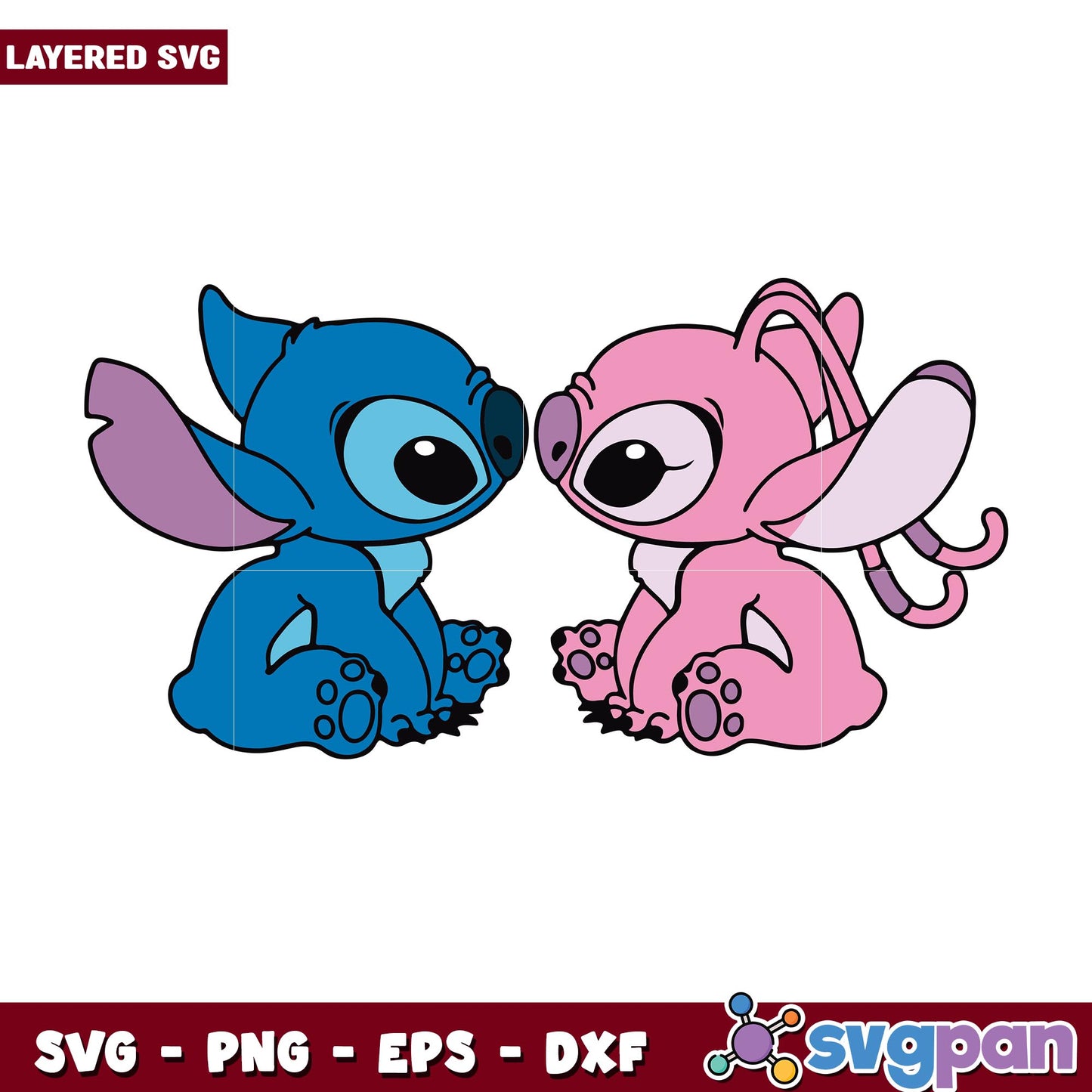 Angel and Stich svg, Disney characters svg, Digital Download