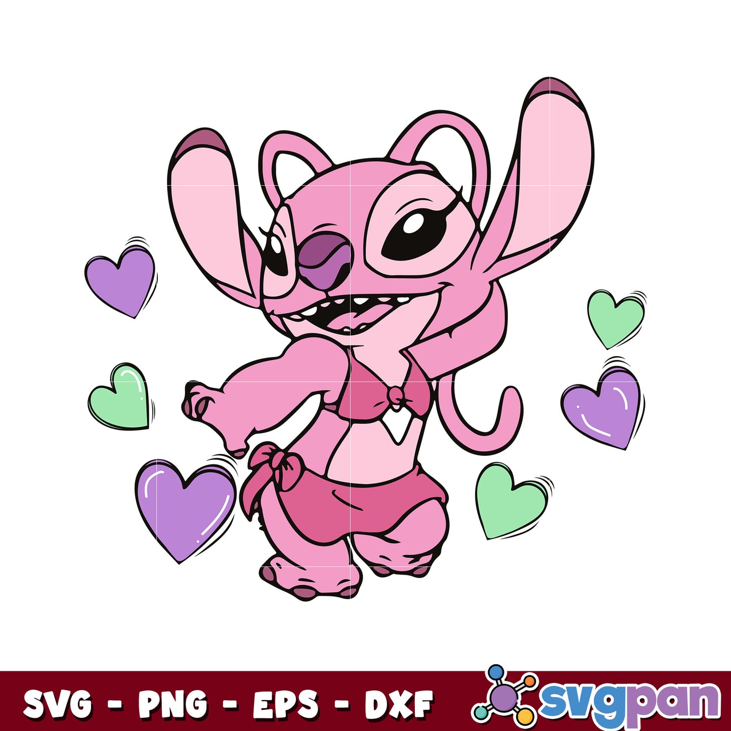 Angel girl love valentine svg, angel stitch svg, valentine angel svg