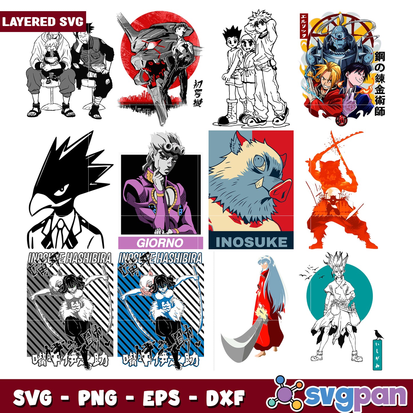 Anime Character SVG Bundle