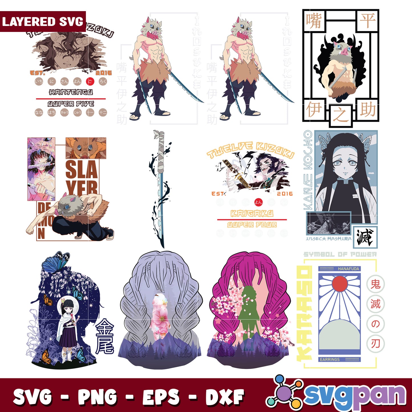 Anime Character SVG Bundle for Crafts and Design
