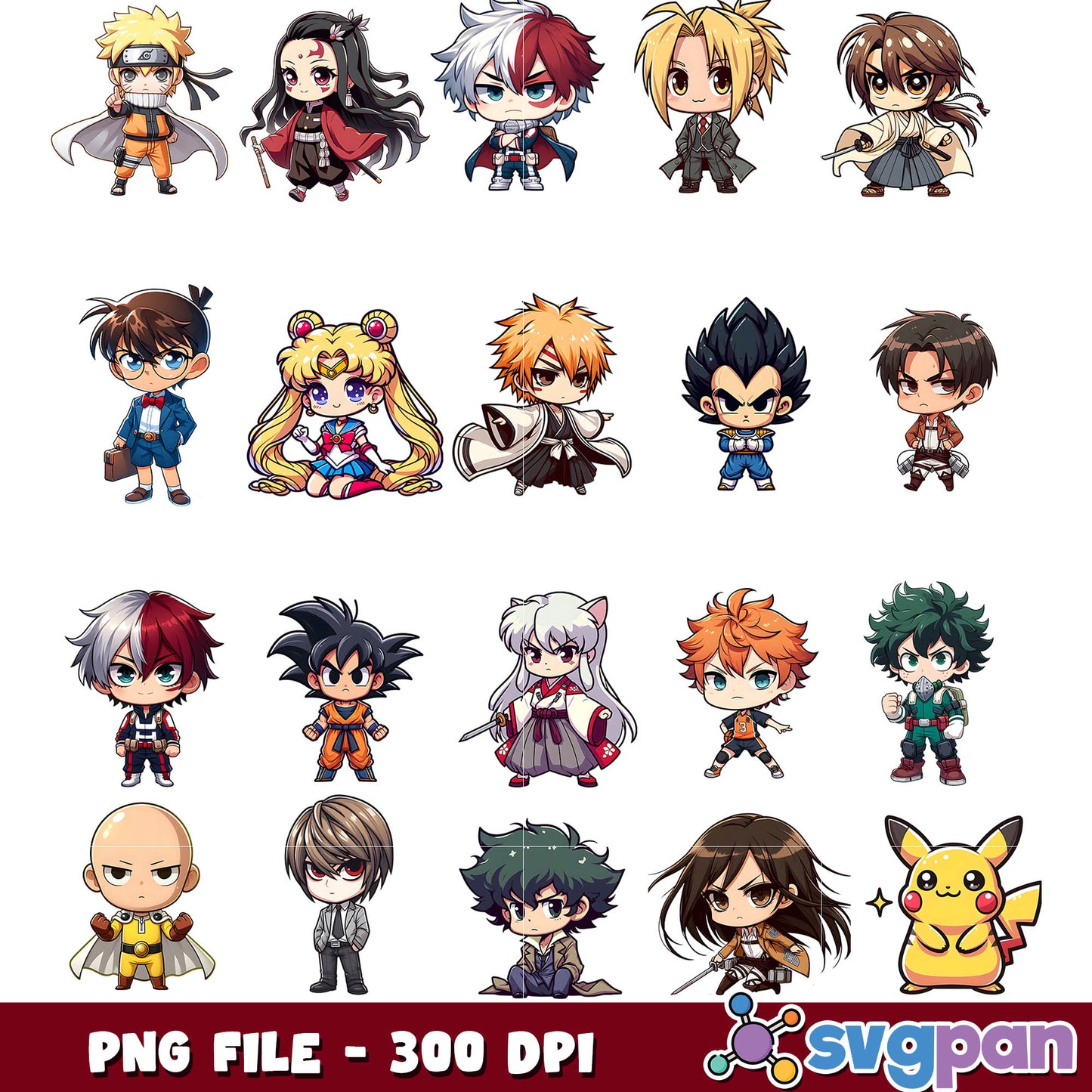 Anime Chibi Characters png bundle