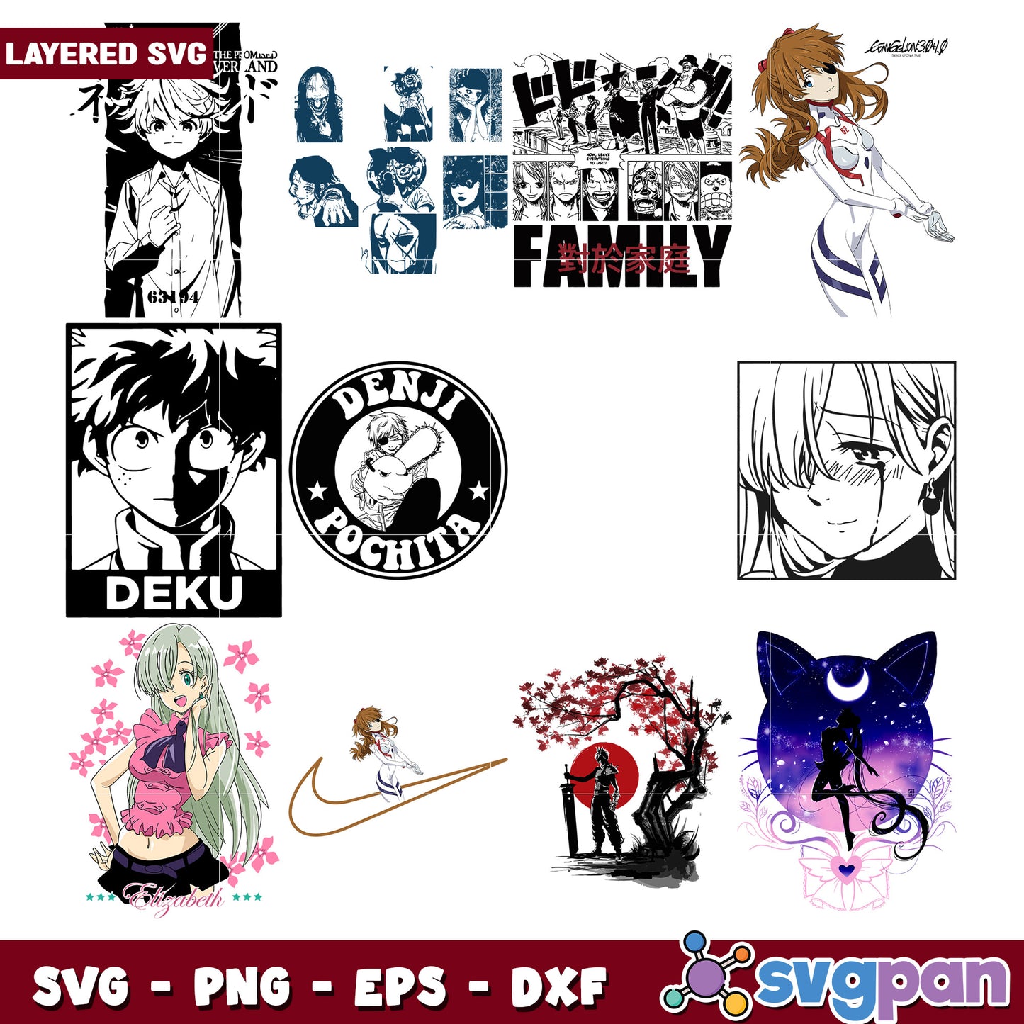 Anime SVG Bundle for Crafting and Design Projects