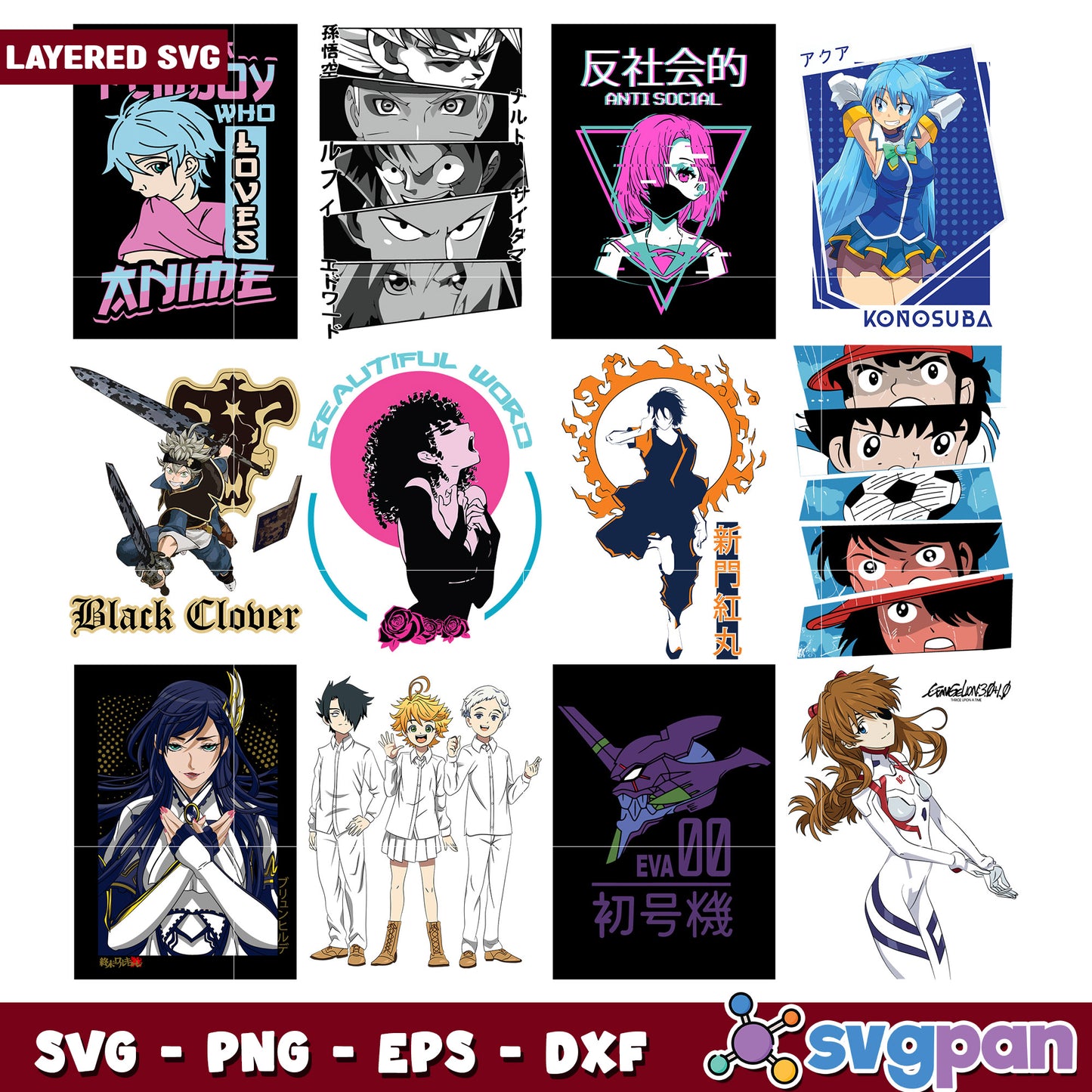 Anime Themed SVG Bundle for Creative Projects