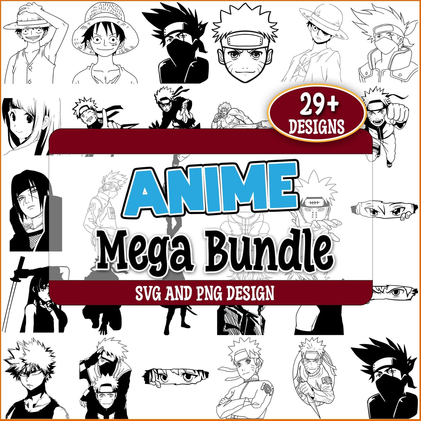 Anime sketch svg bundle