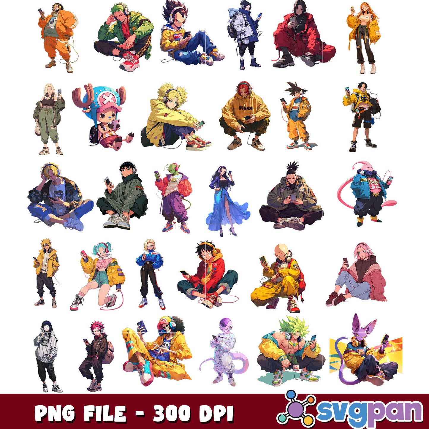 Anime smart phone png bundle