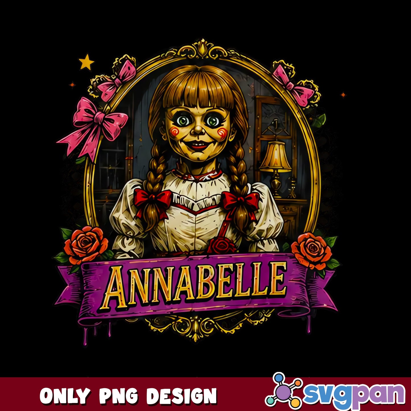 Annabelle Doll Horror Halloween PNG, Scary Doll PNG, Halloween PNG