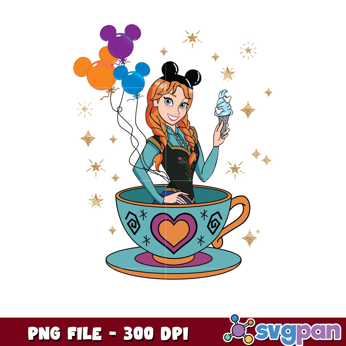 Anna in Teacup Disney PNG