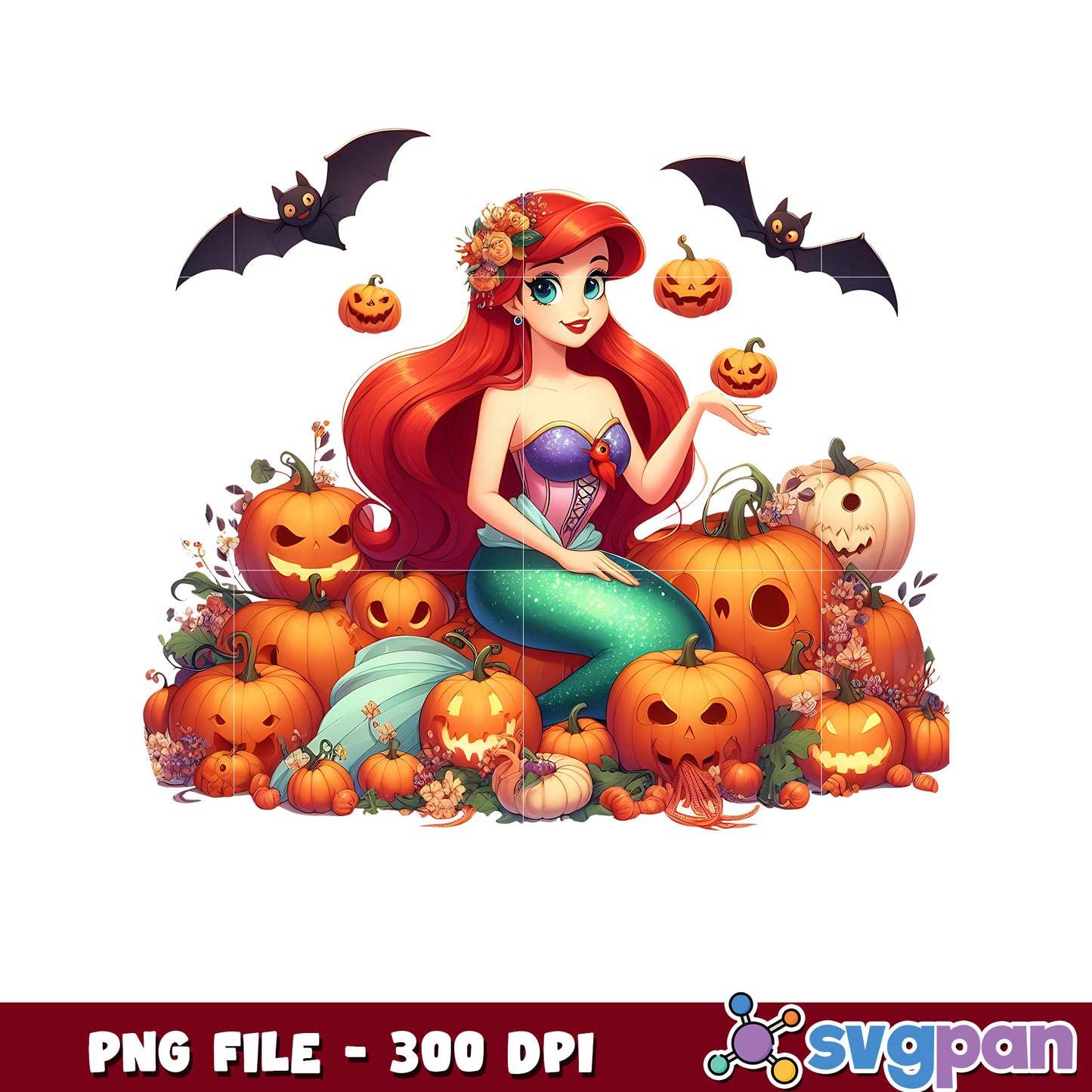 Ariel halloween pumpkin png, halloween costumes png, spirit halloween png