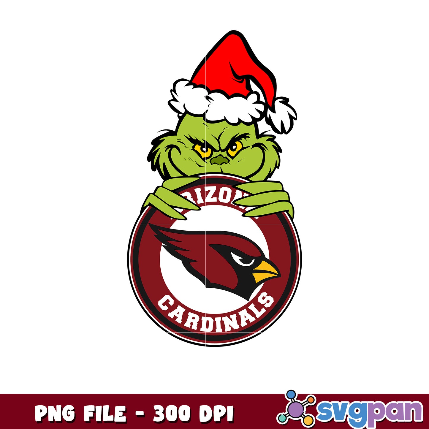 Arizona cardinals grinch head design png, nfl team png, national football league png