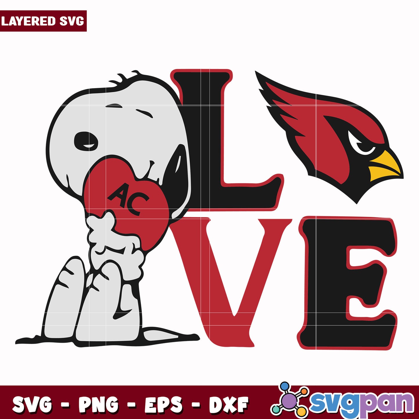 Arizona cardinals snoopy love svg, nfl jerseys svg, nfl mvp svg