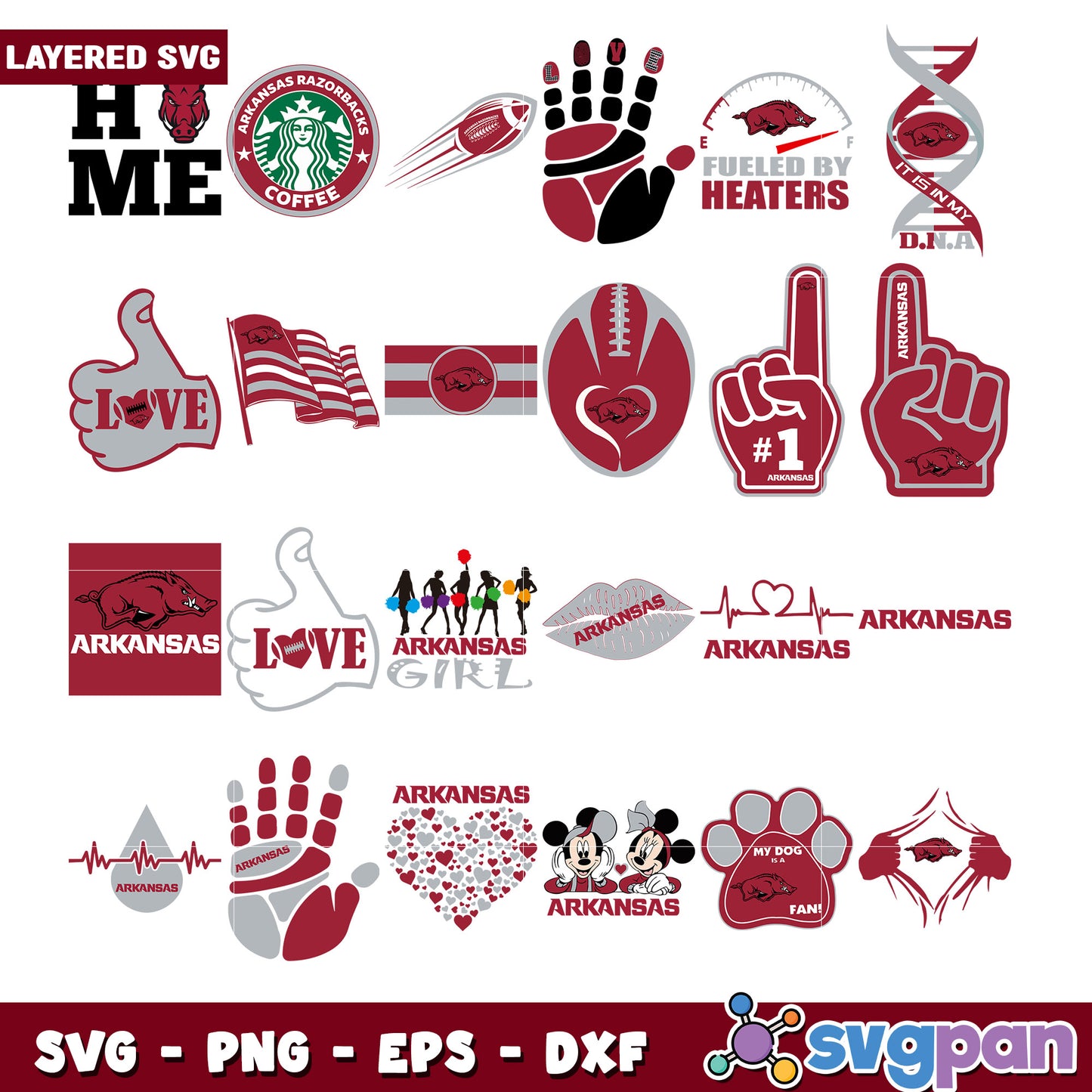 Arkansas Razorbacks SVG Bundle for Craft Projects