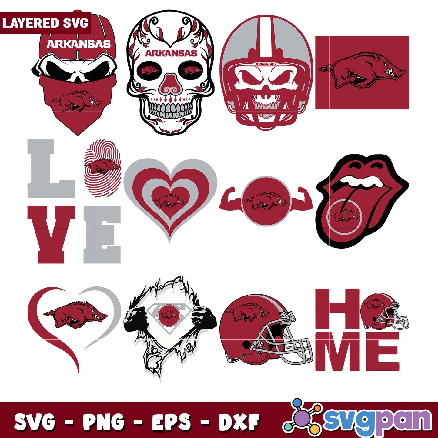 Arkansas Sports SVG Bundle for Creative Projects