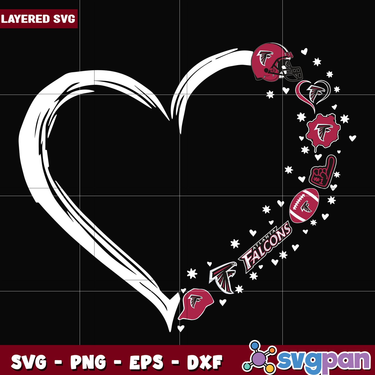 Atlanta Falcons heart logo svg, nfl svg, national football league svg
