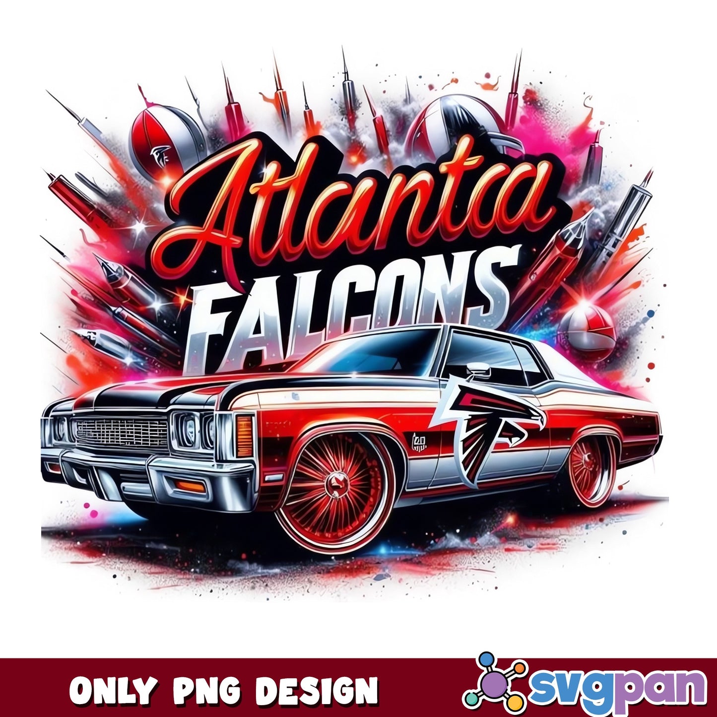 Atlanta Falcons PNG, NFL Football Car Design, Falcons PNG