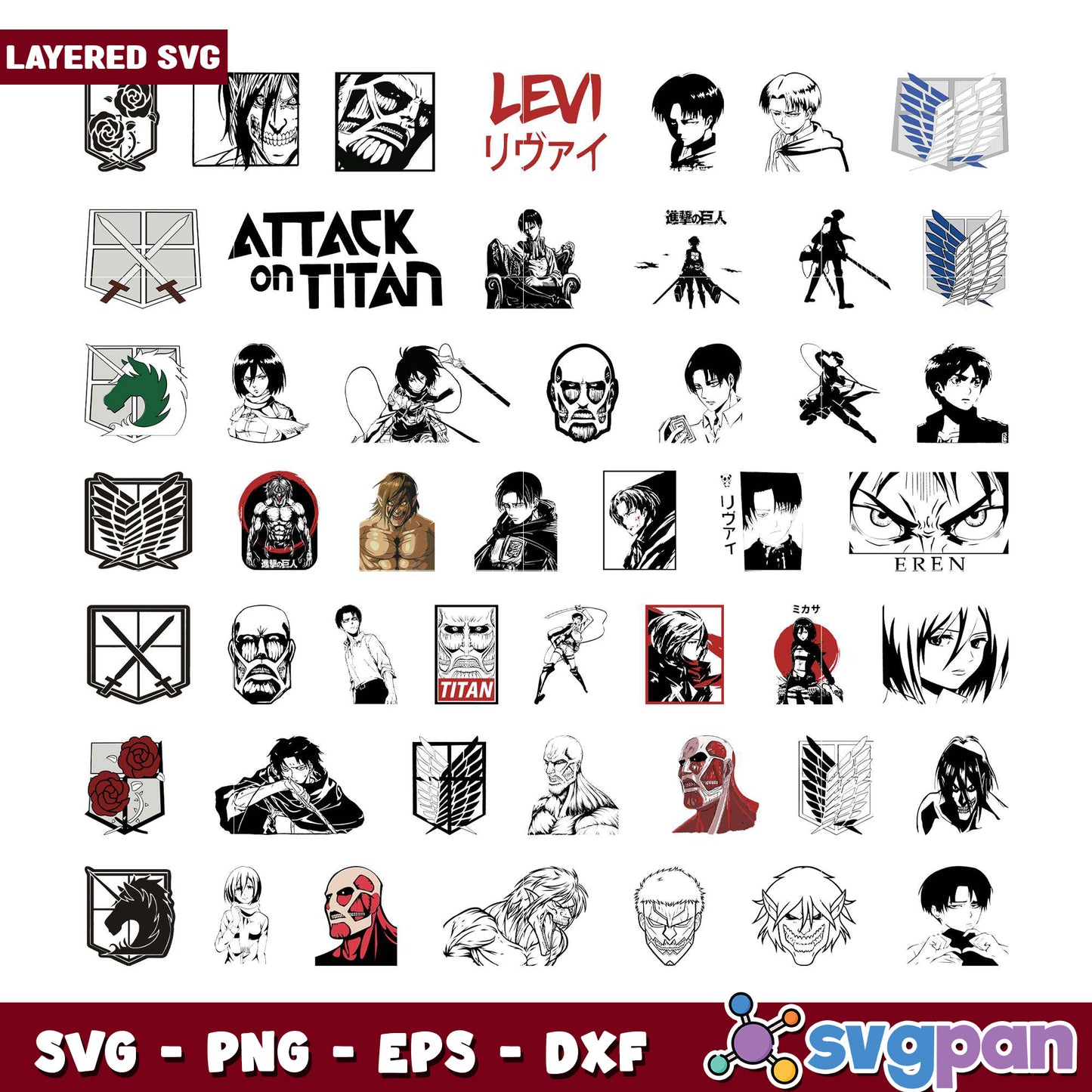 Attack on Titan SVG Bundle