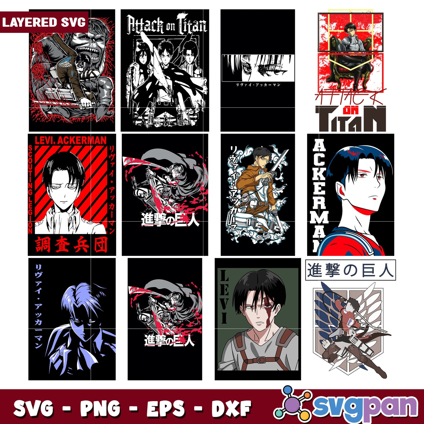 Attack on Titan SVG Bundle for Crafting Projects