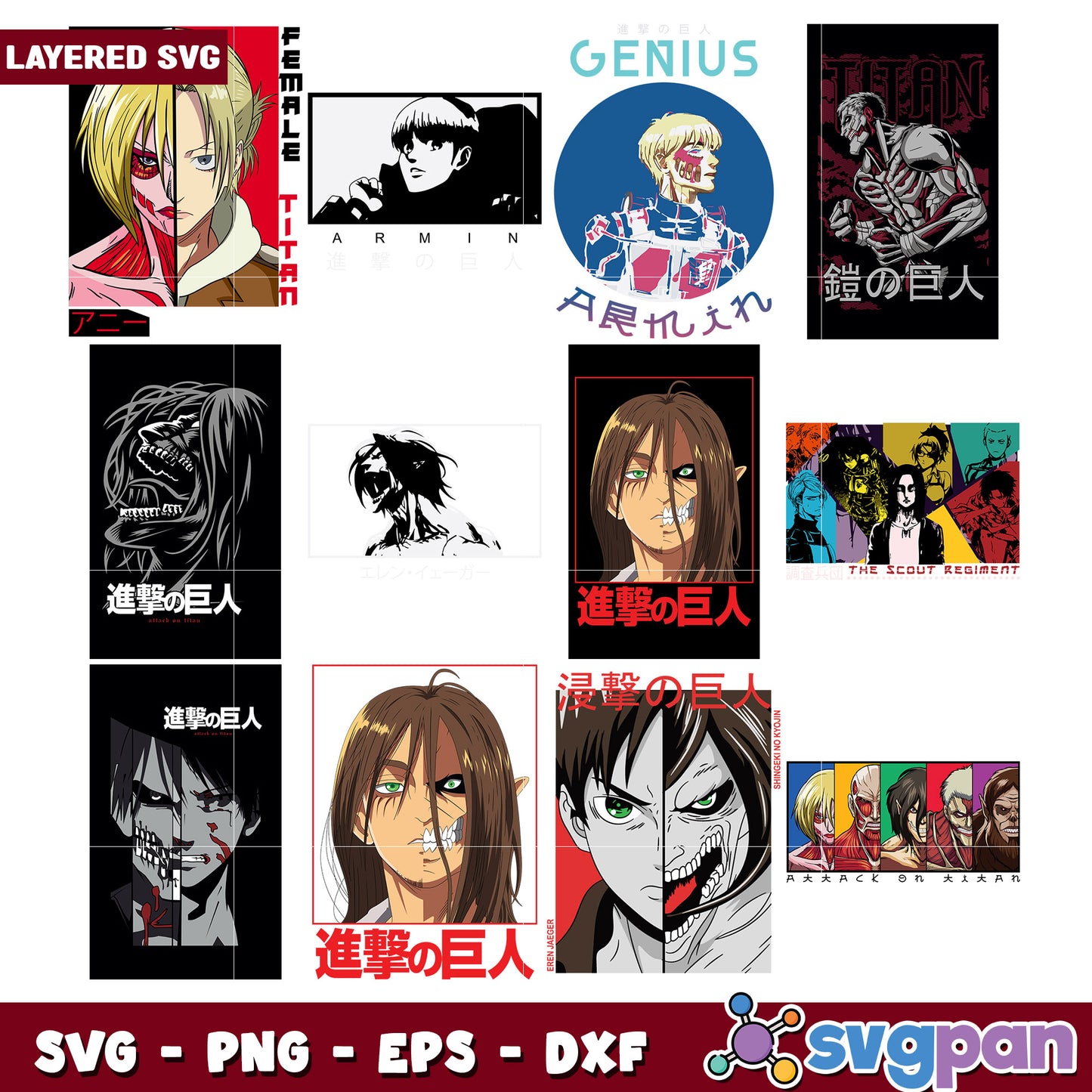 Attack on Titan SVG Bundle for Crafts and Designs