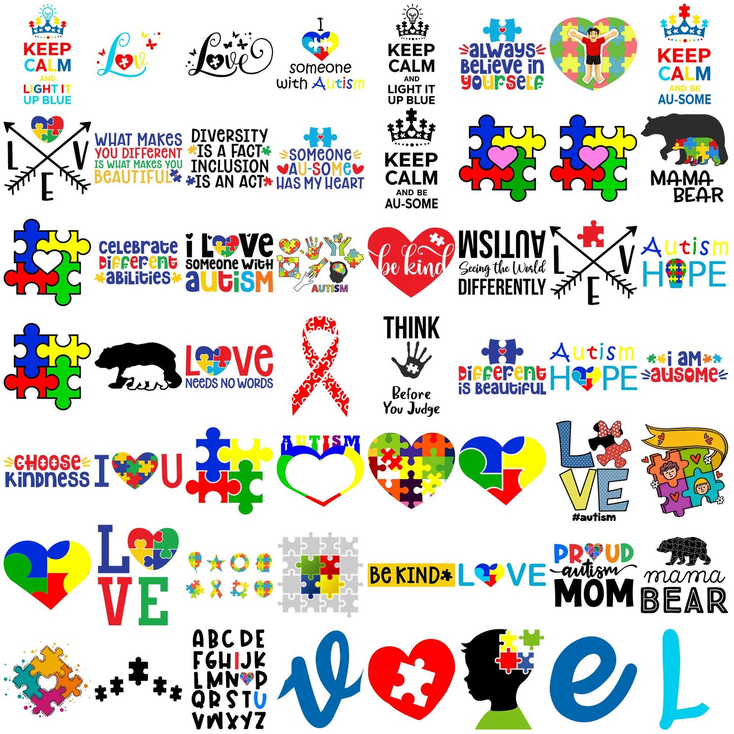 Autism quotes svg bundle, autism symptoms svg, autism awareness month svg