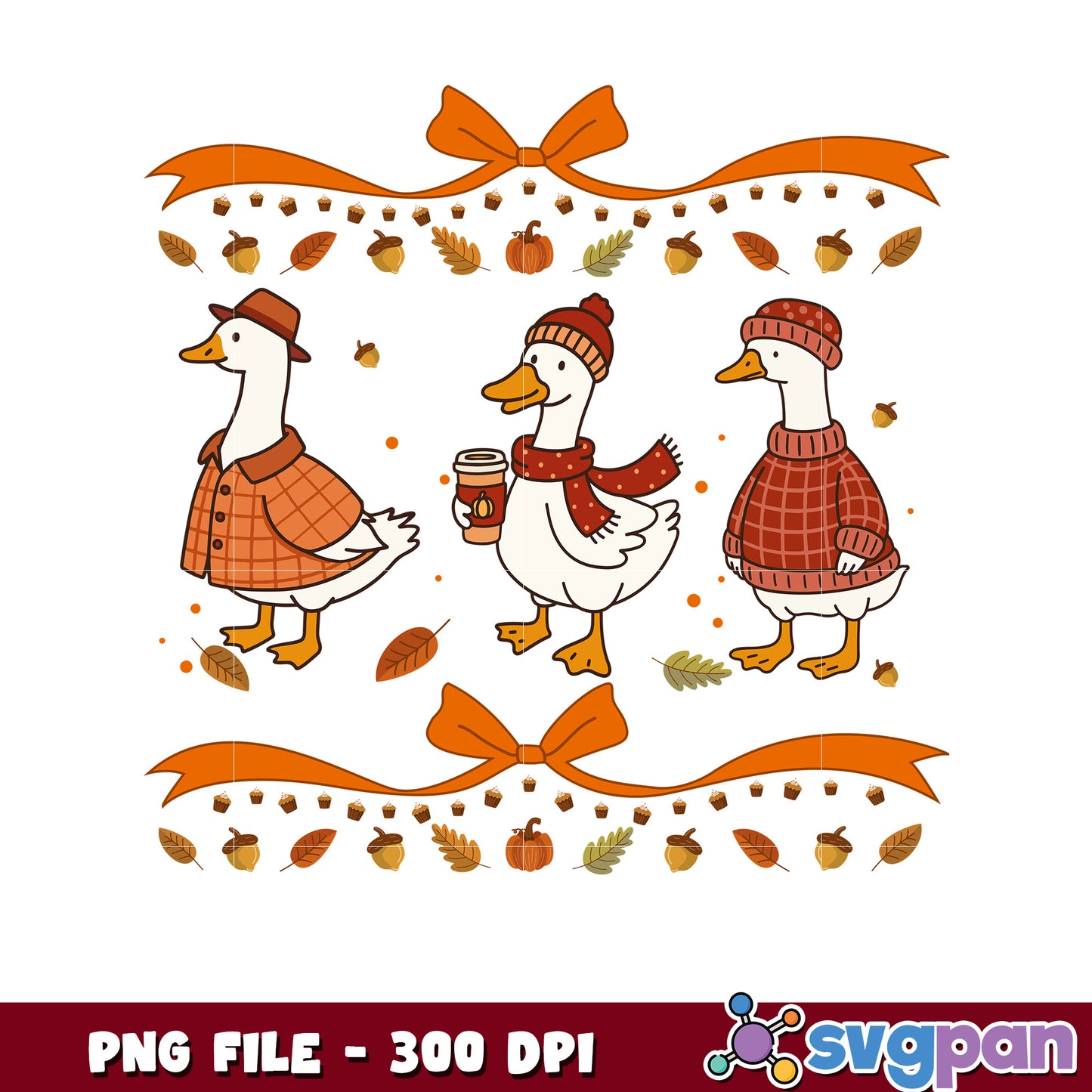Autumn goose design png, halloween season png, scary monster png