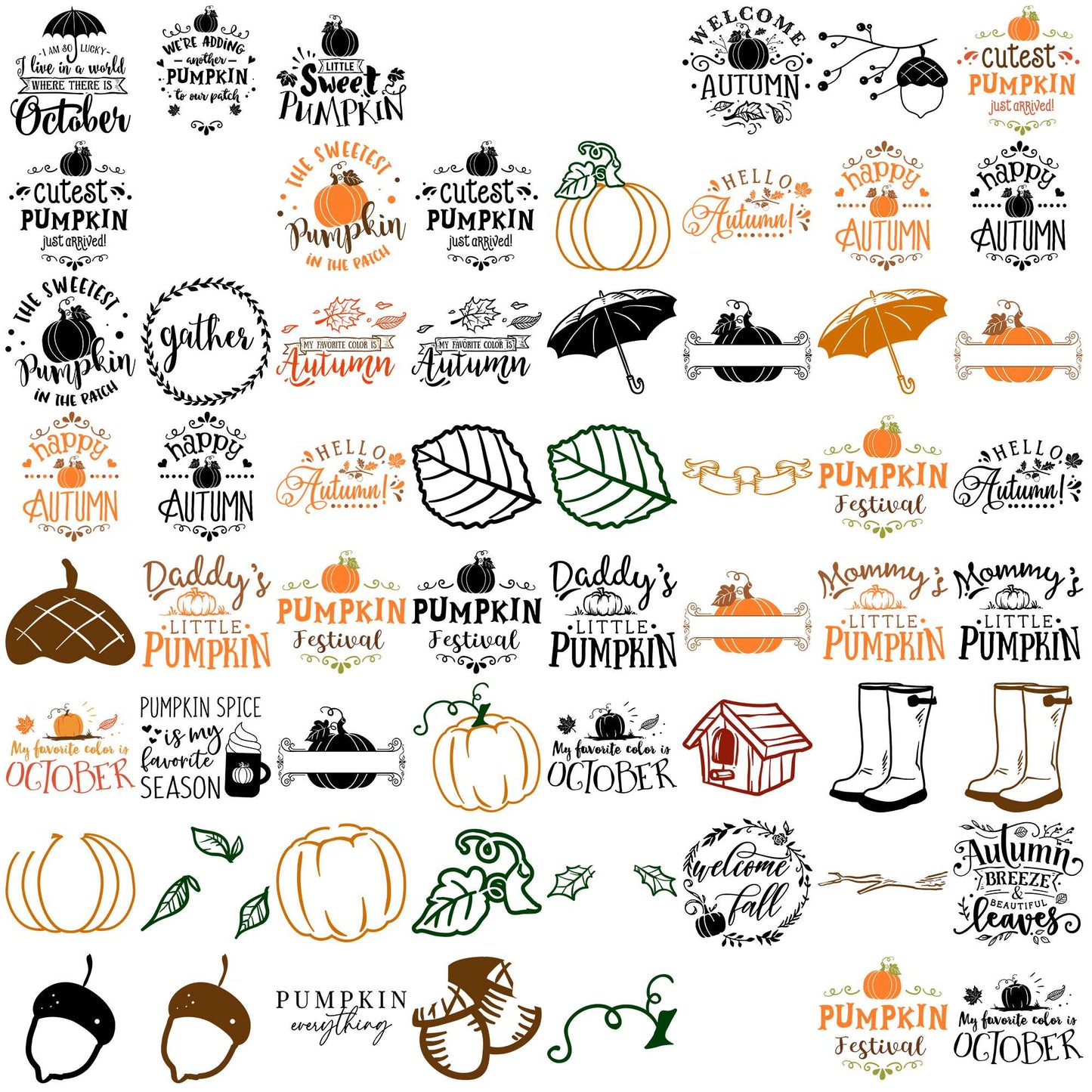 Autumns quotes svg bundle, autumn falls svg, first day of autumn svg