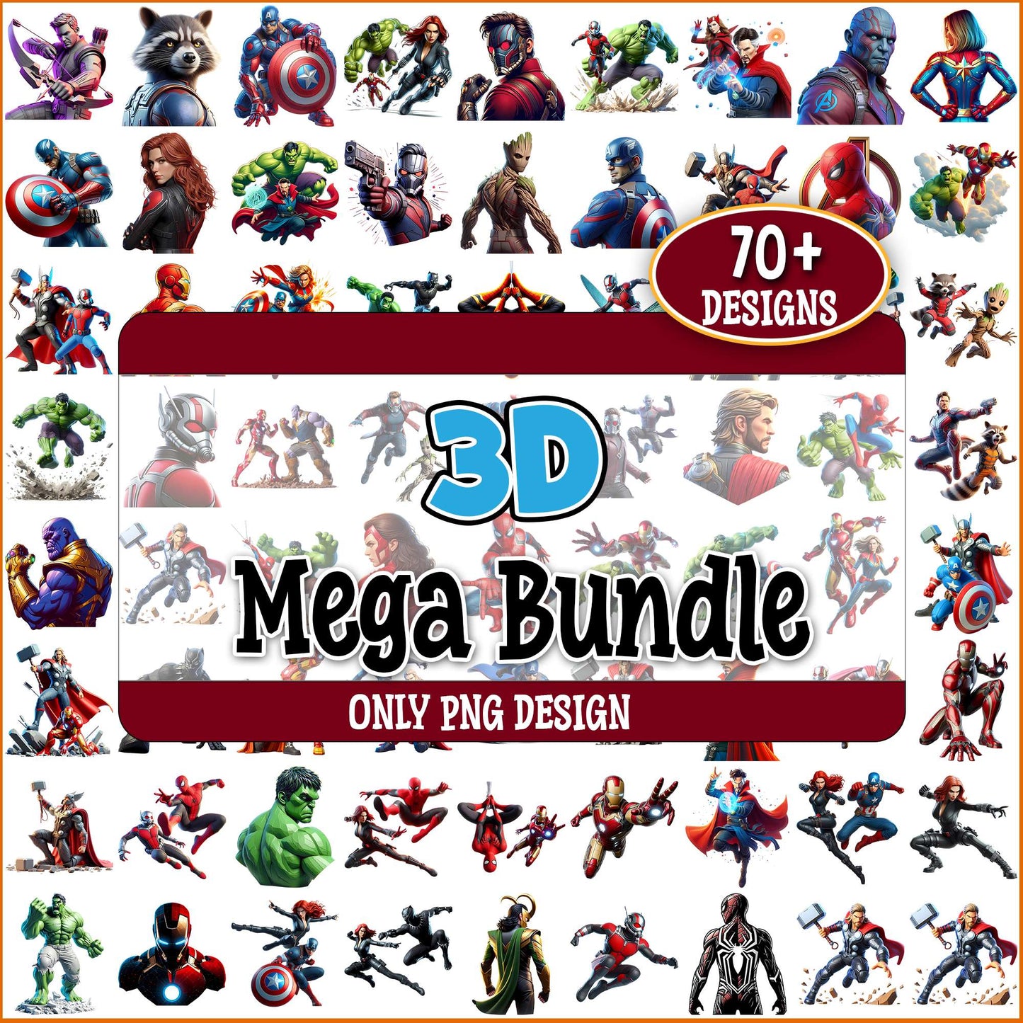 Avenger 3d png bundle