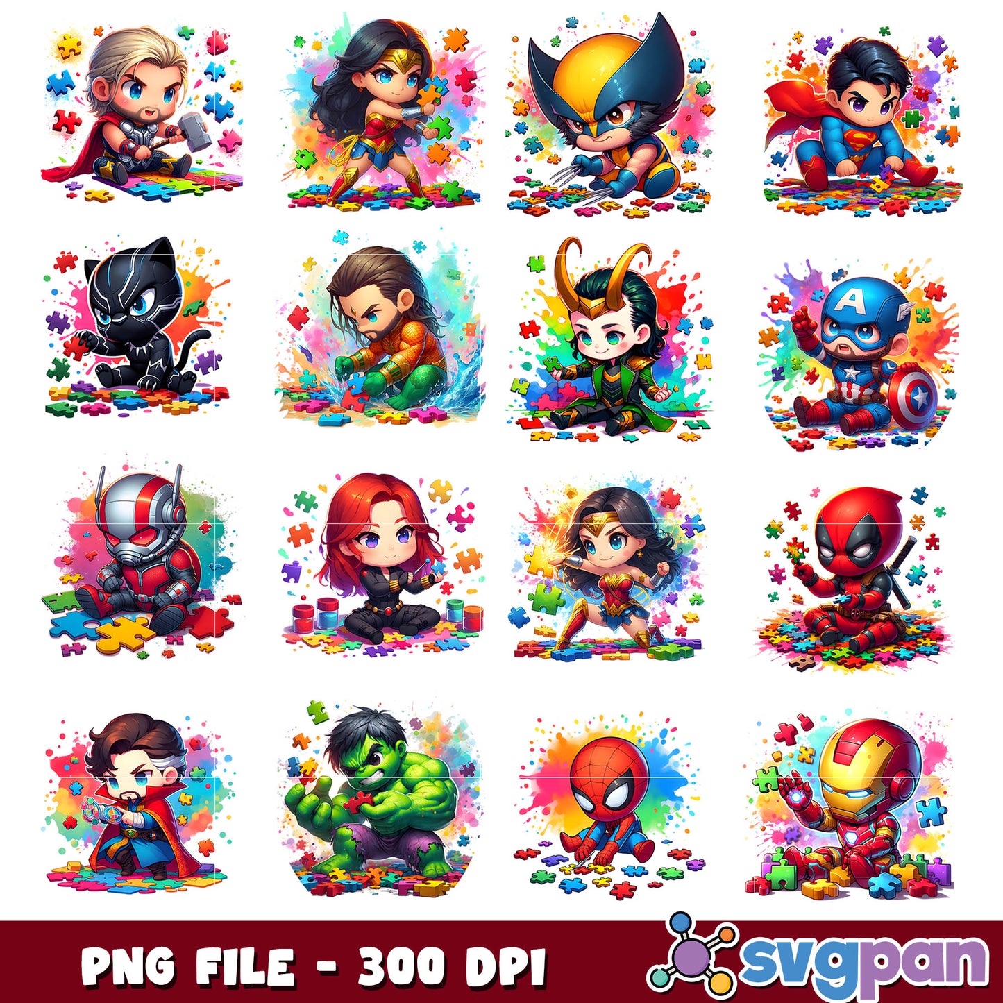 Avenger autism png bundle