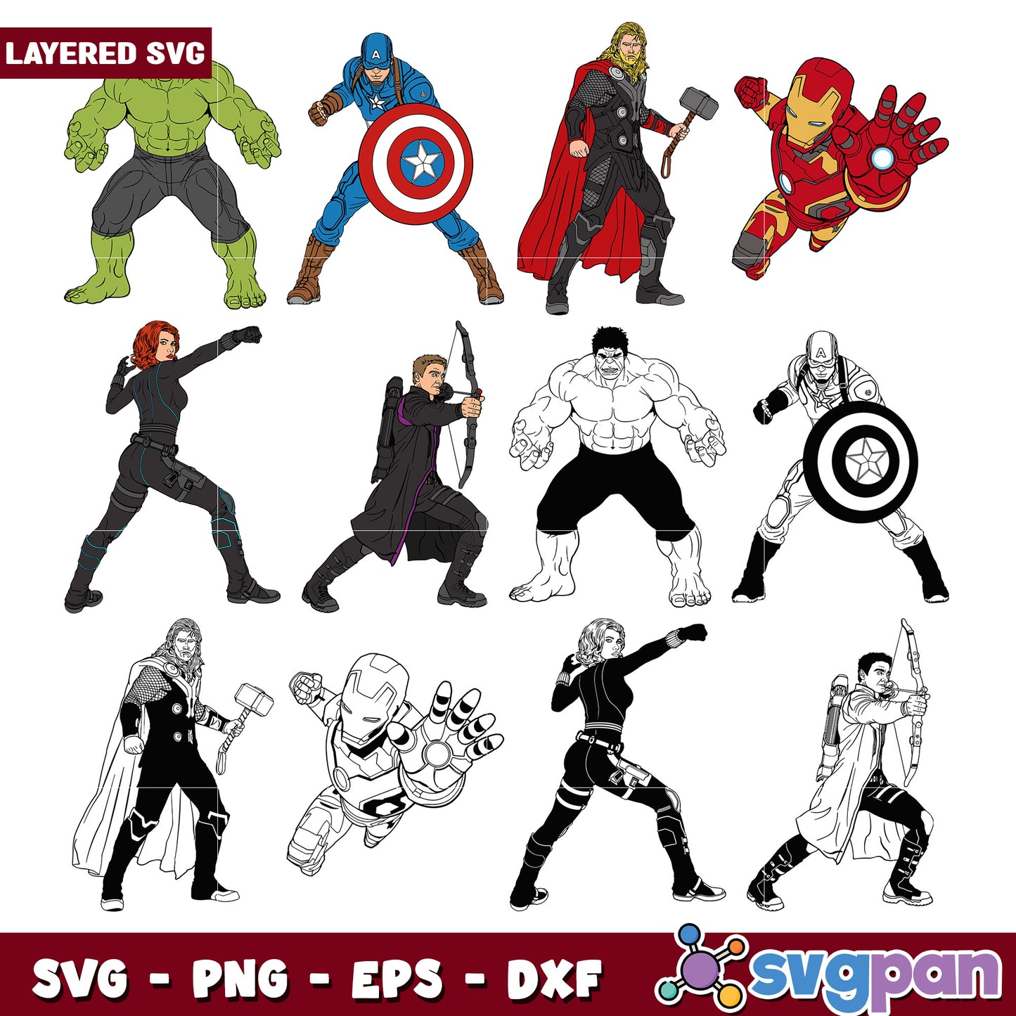 Avengers SVG Bundle Layered Cut Files