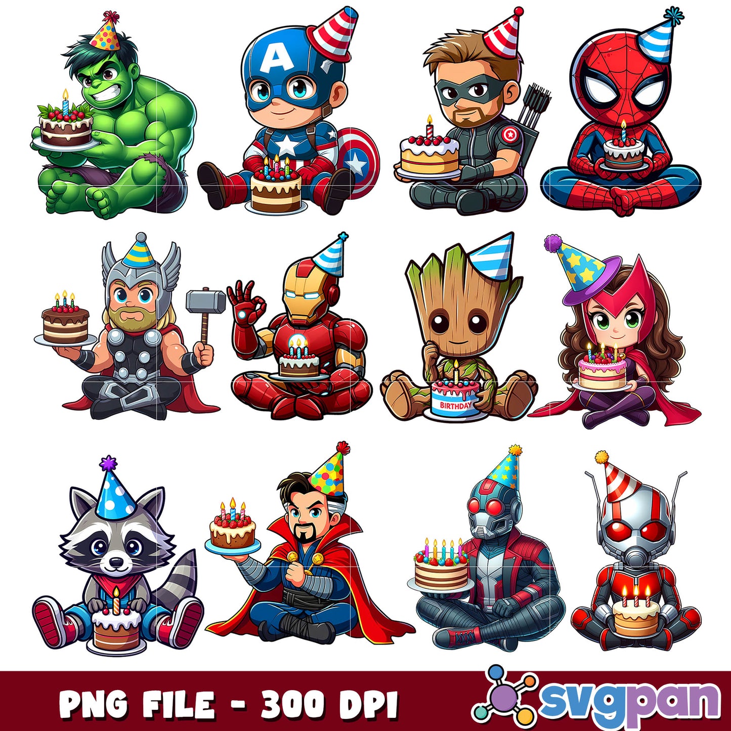 Avengers birthday png bundle