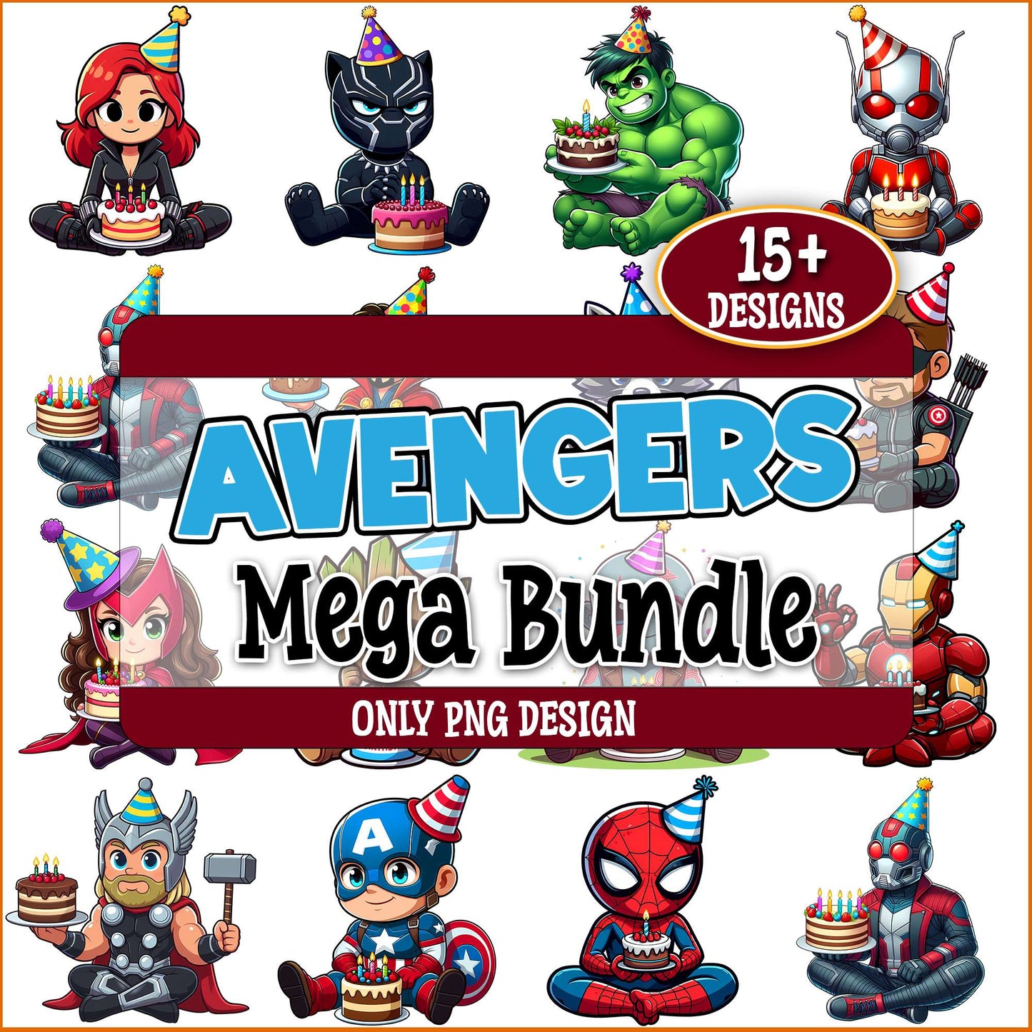 Avenger x birthday png bundle