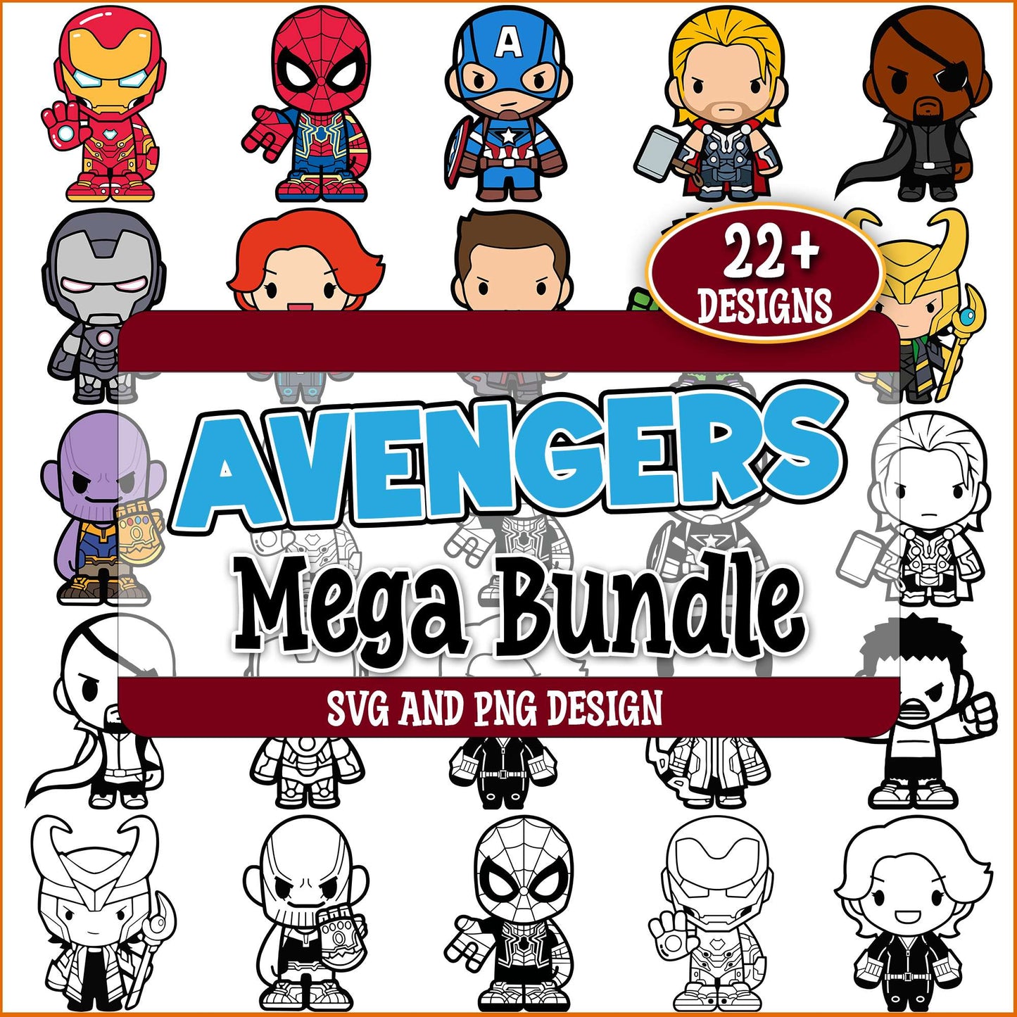 Avengers chibi svg bundle