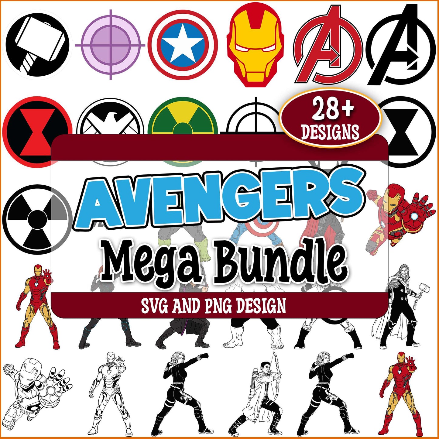 Avengers logos svg bundle
