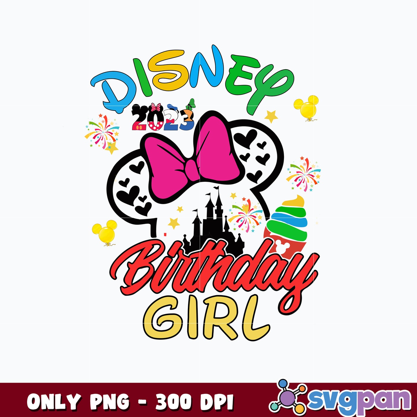 Minnie Mouse Disney Birthday Girl 2023 png