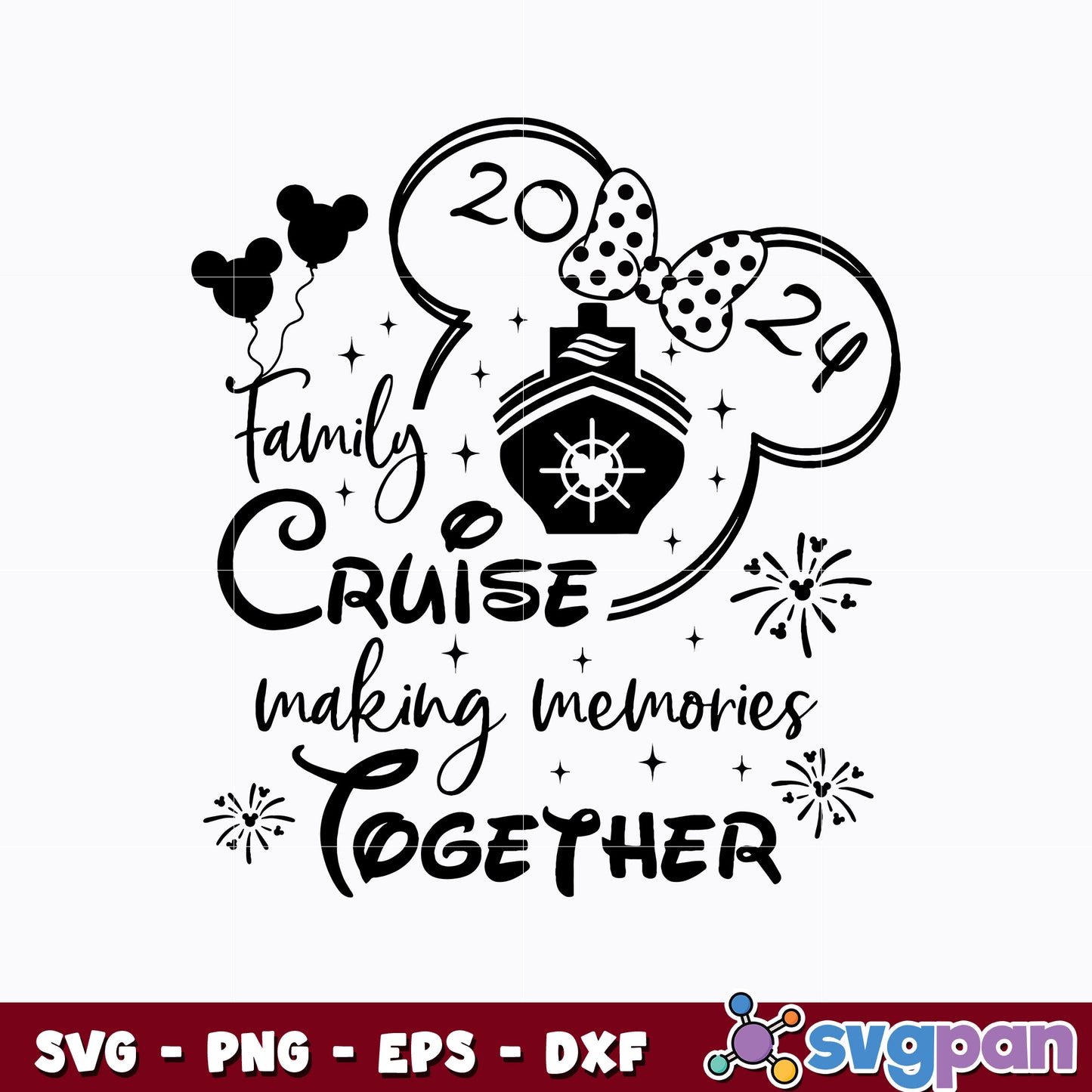 Mickey head family cruise svg