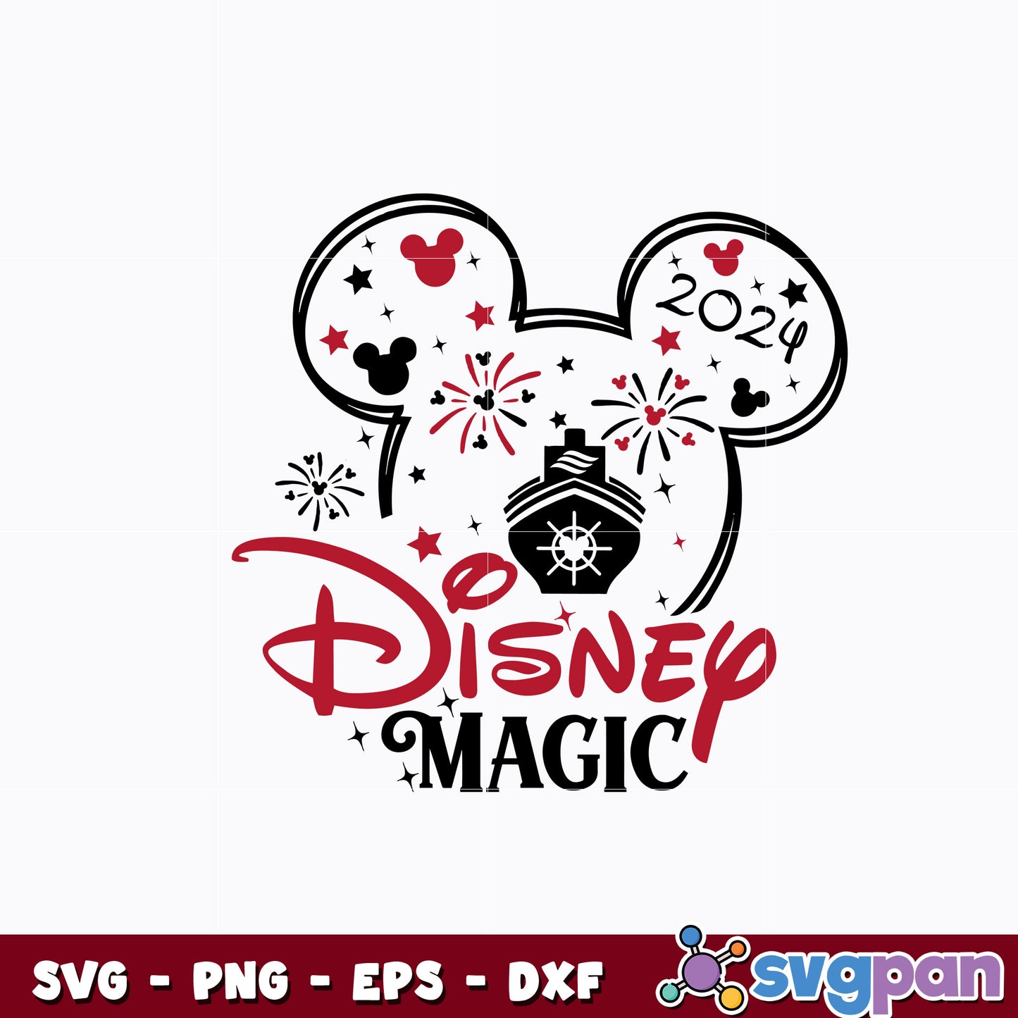 Mickey head disney Magic 2024 svg