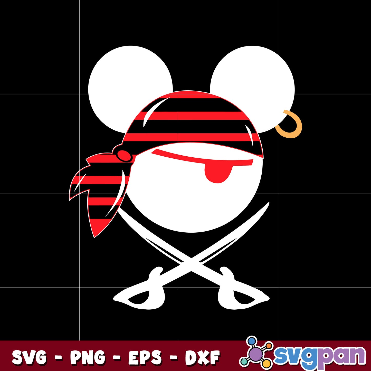 Mickey mouse head priate 2024 svg
