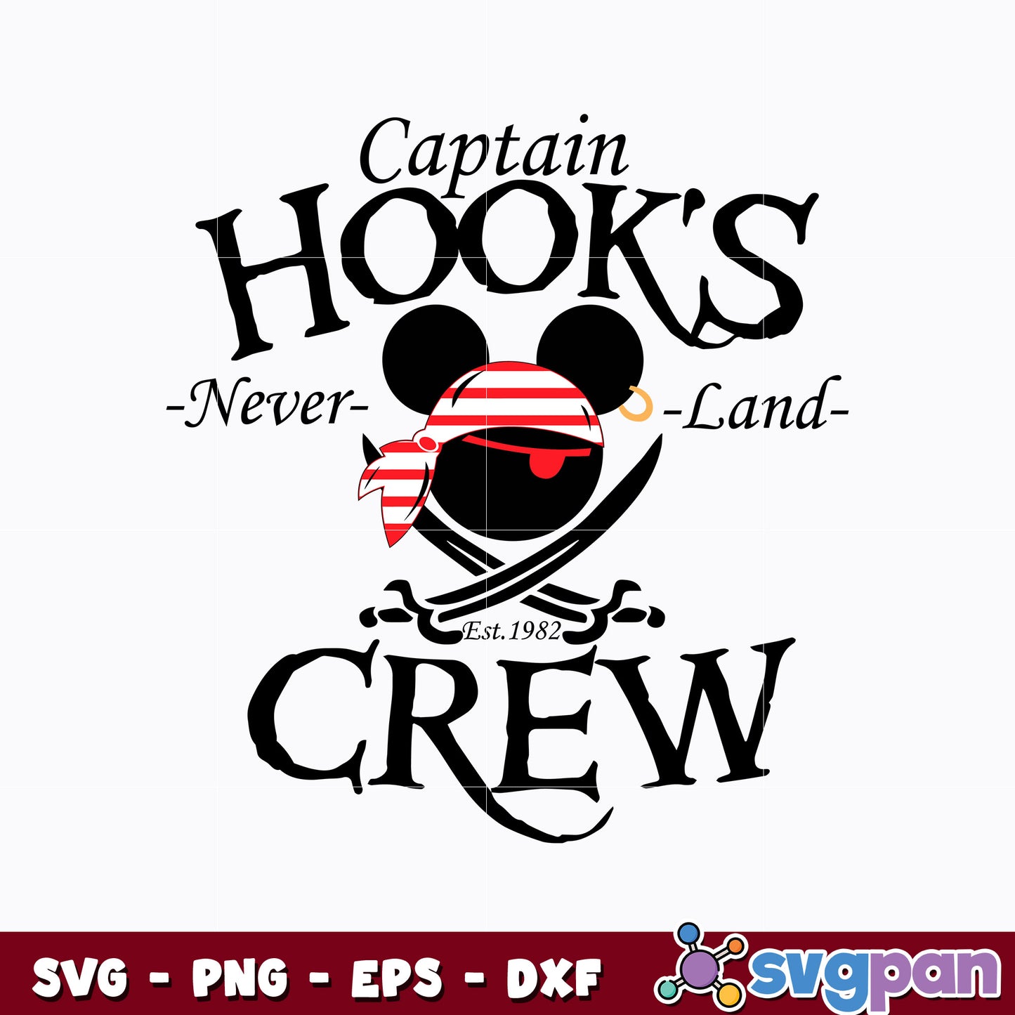 Captain Hooks Crew Mickey mouse svg