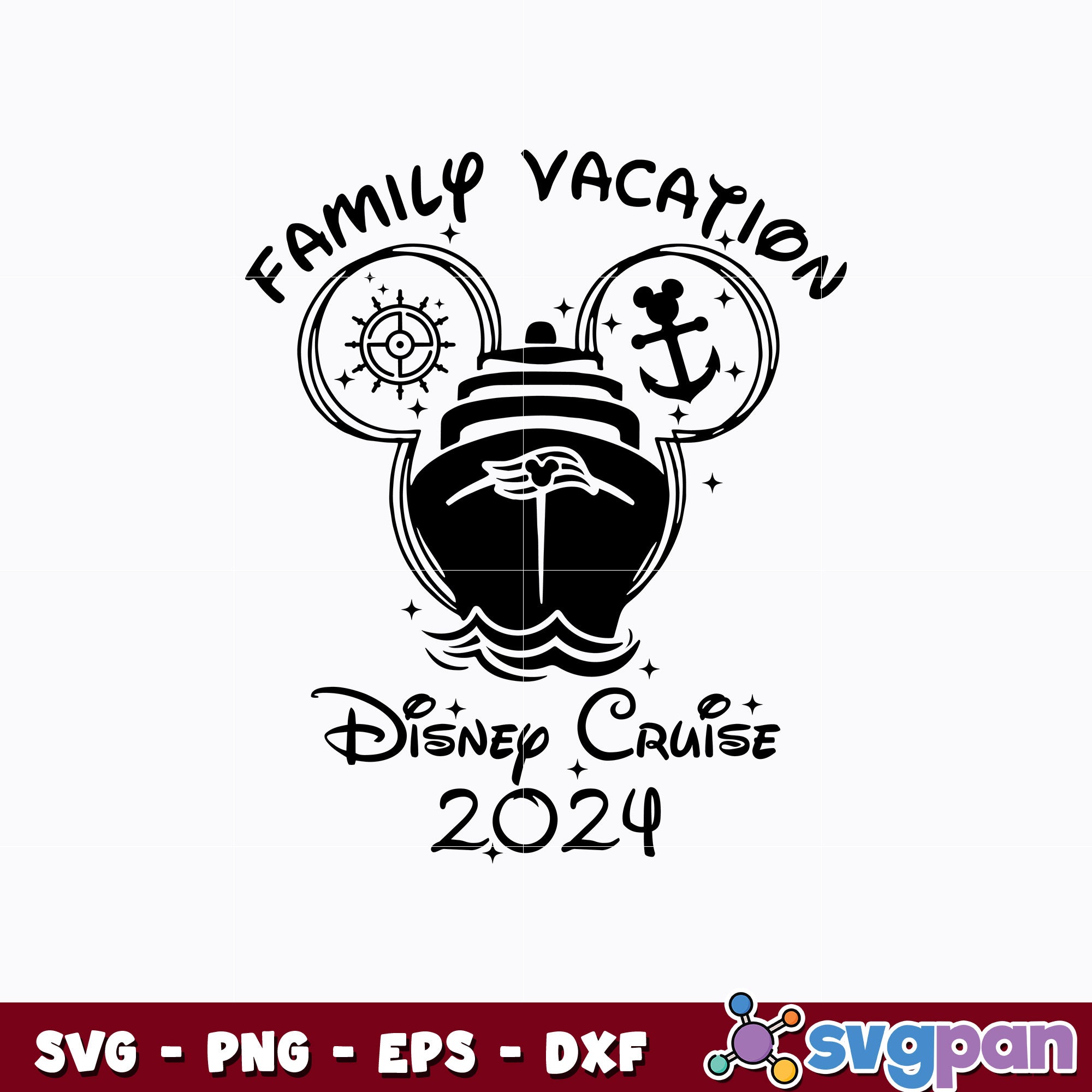 Mickey family vacation disney cruise 2024 svg svgpan