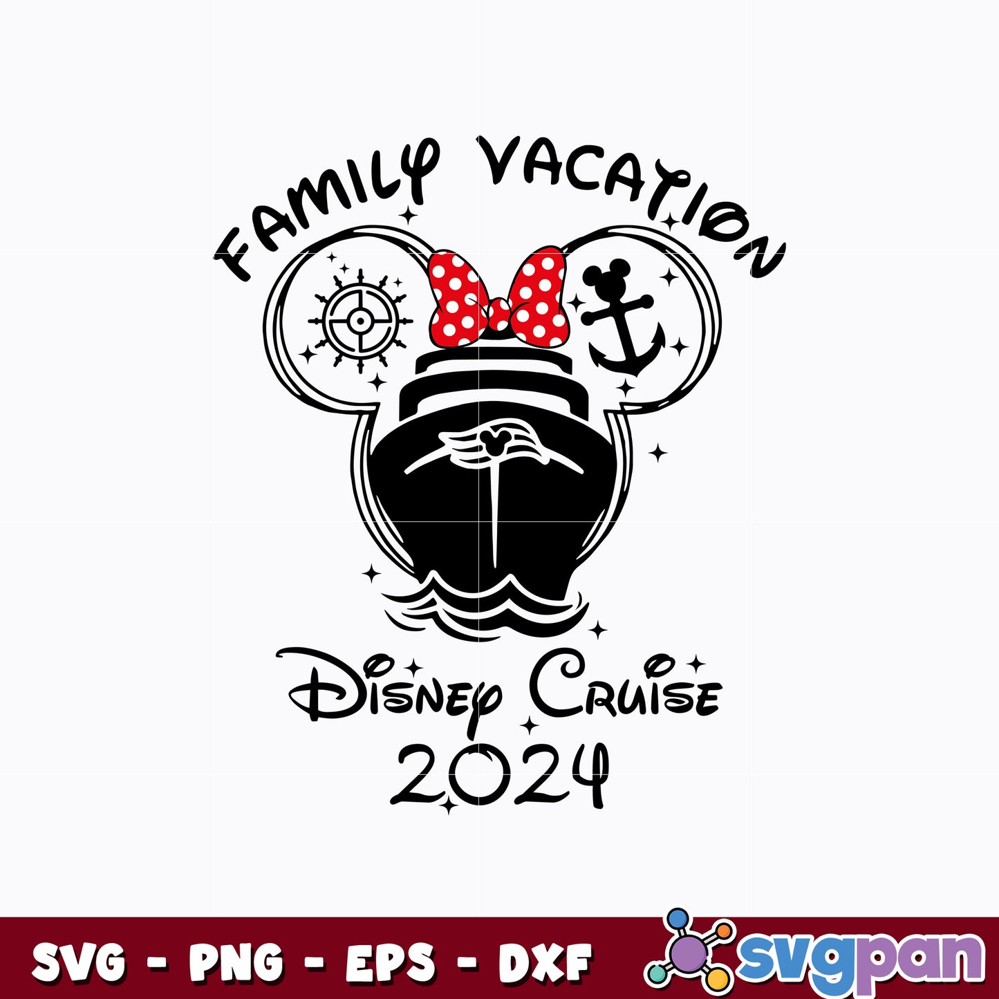 Minnie family vacation disney cruise 2024 svg