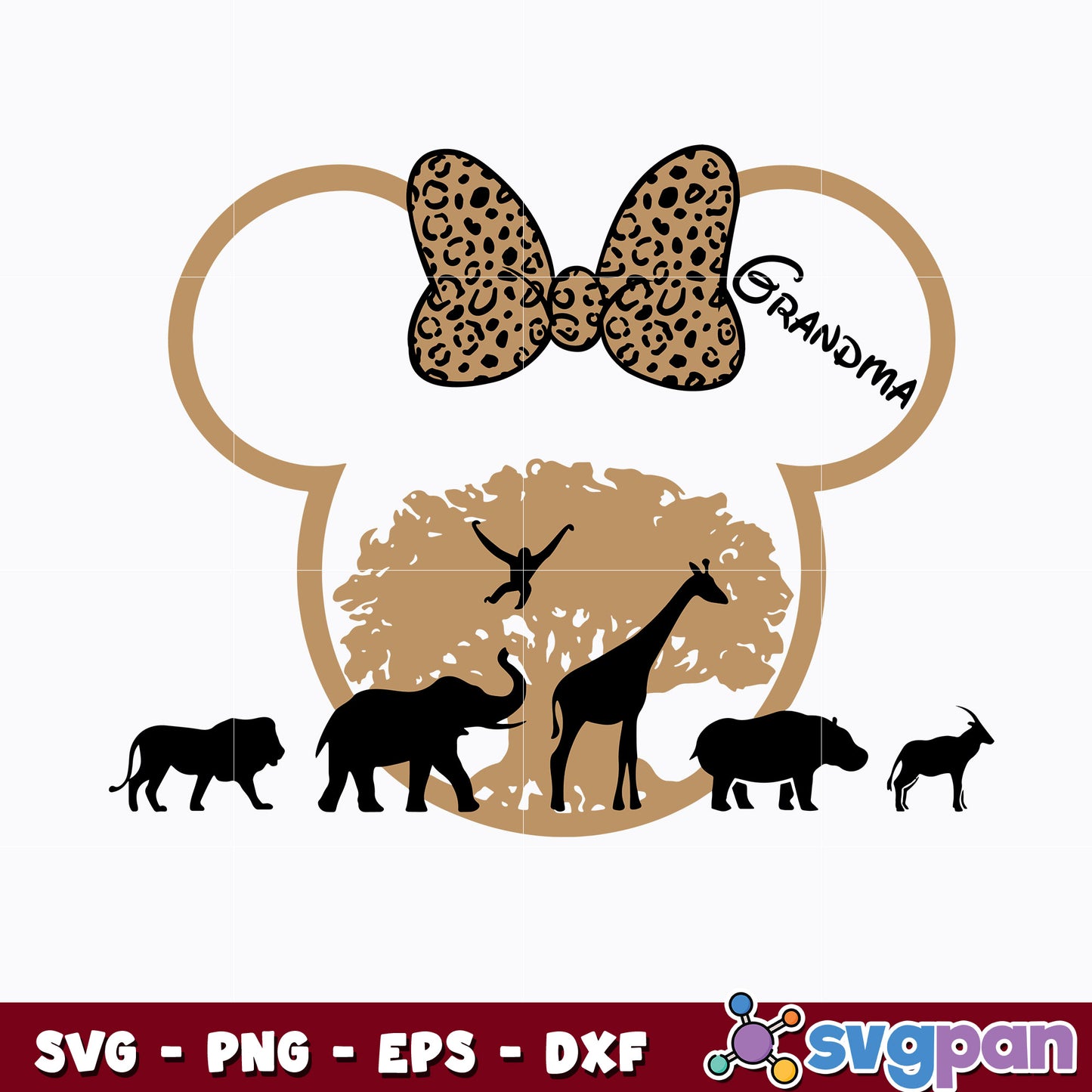 Minnie grandma animal kingdom svg