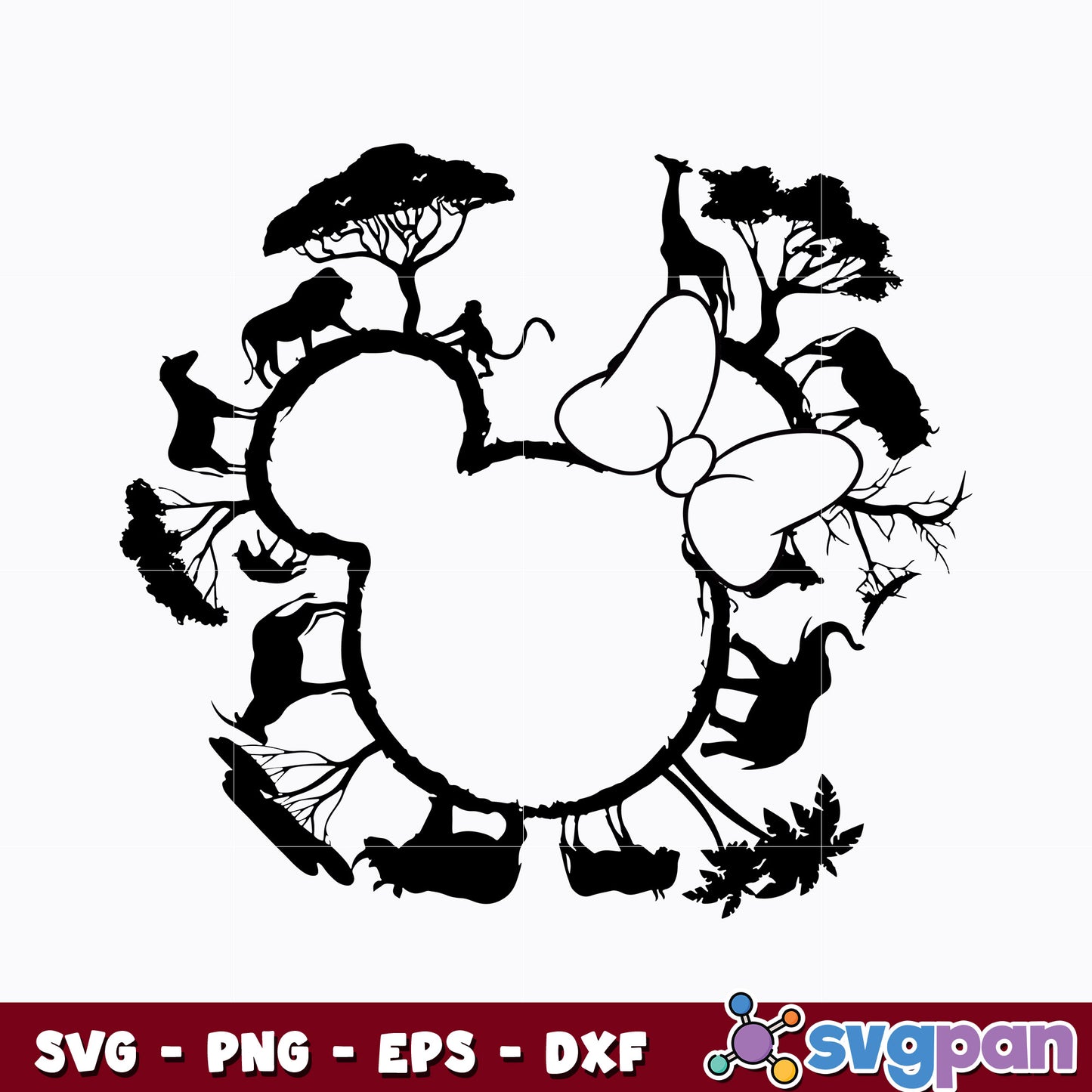 Minnie mouse head wild svg