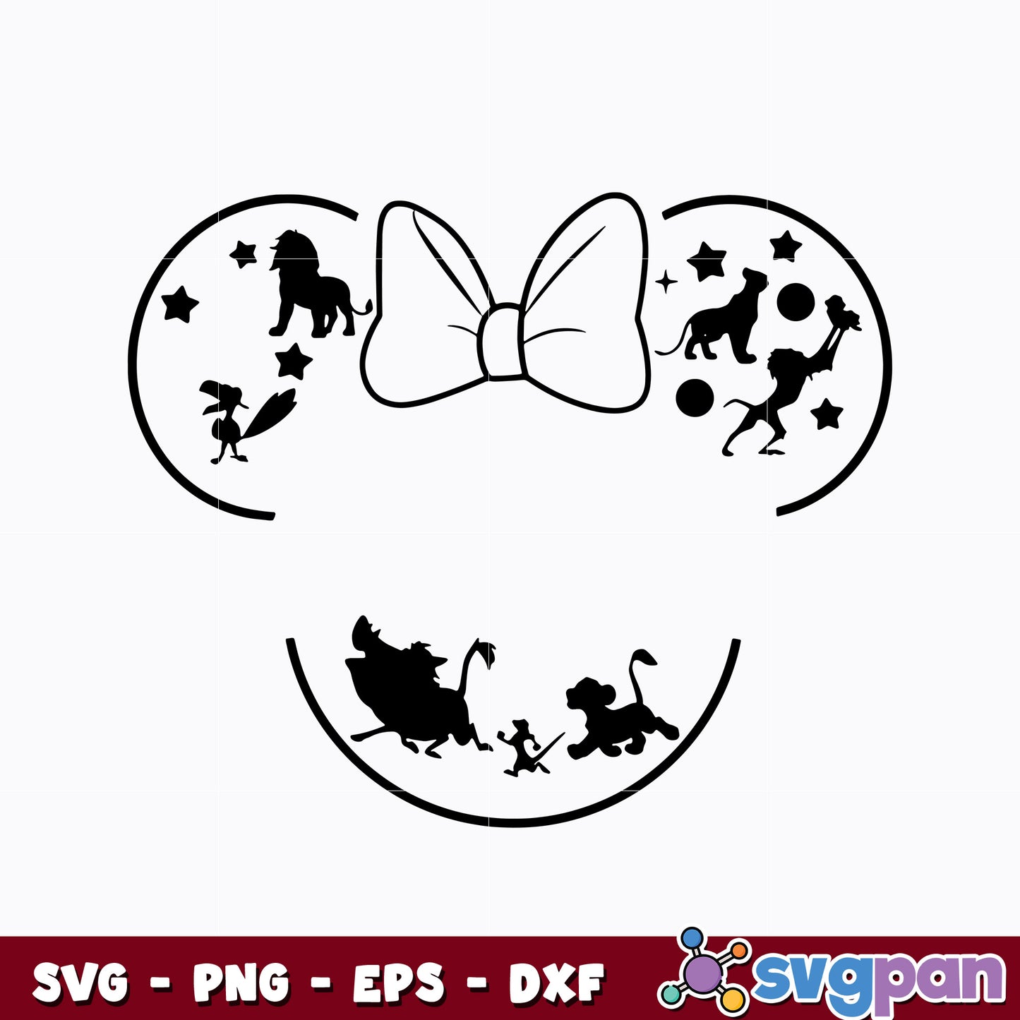 Minnie head lion king svg