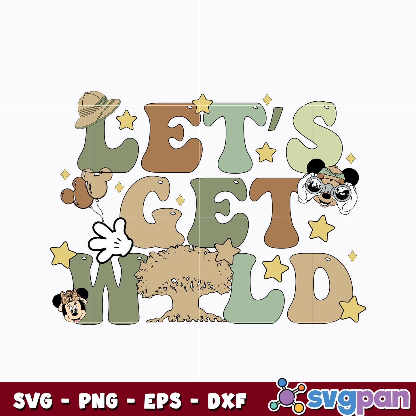 Let's Get Wild Mickey Friends svg
