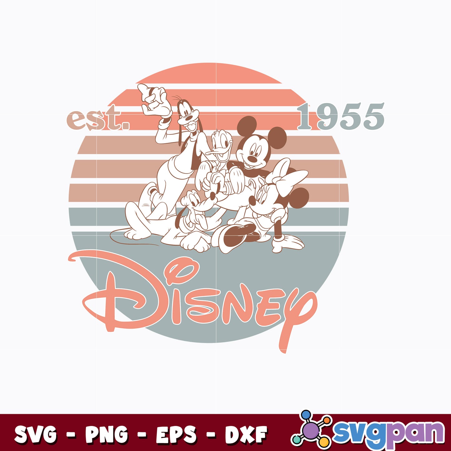 Disneyland Mickey and friends Est 1955 svg