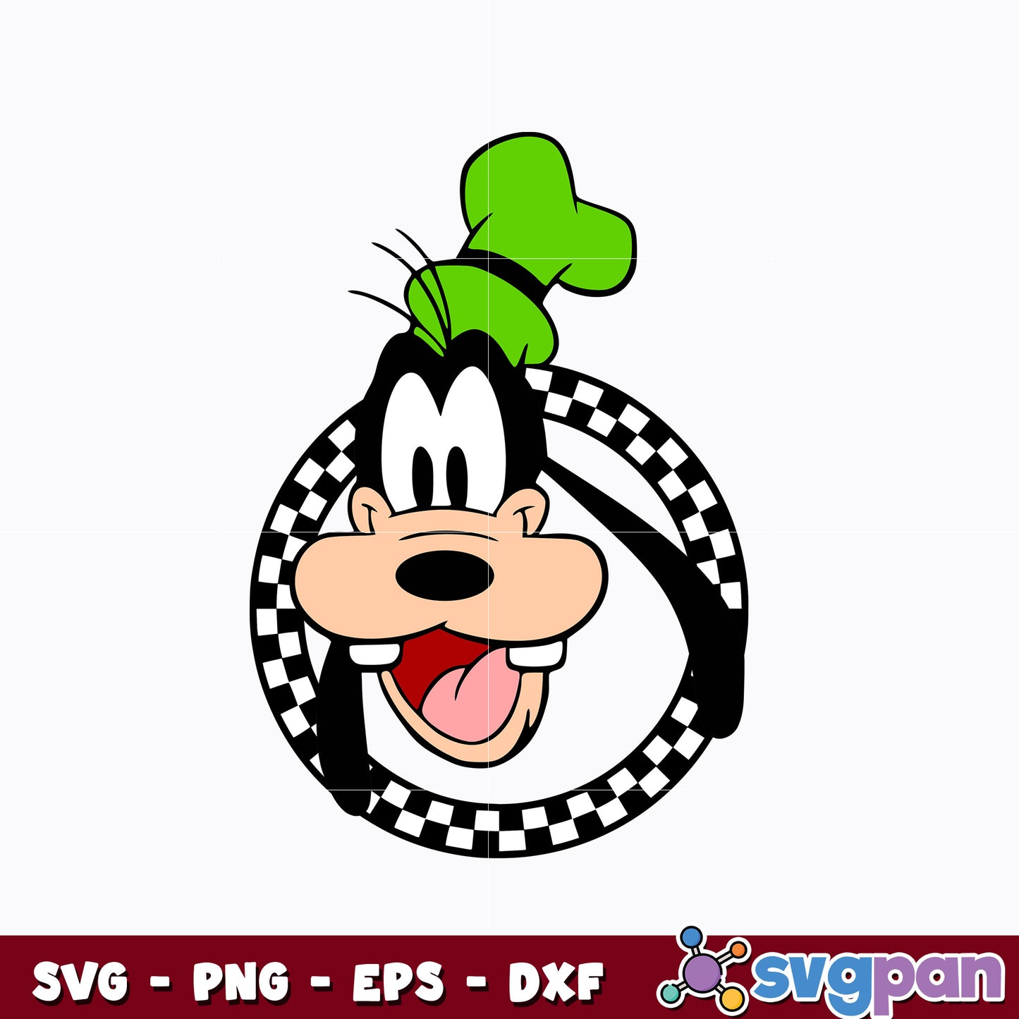 Goofy dog checkered disney svg
