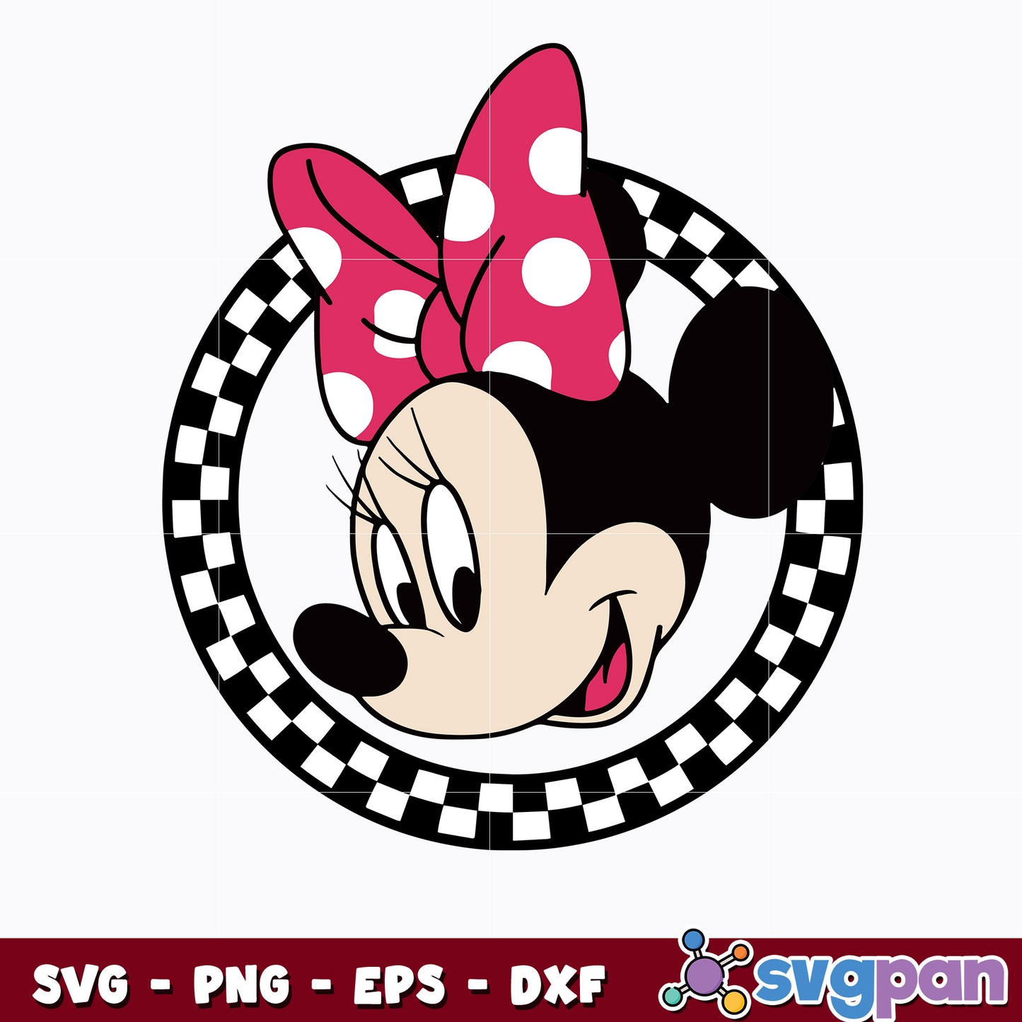 Minnie mouse checkered disney svg