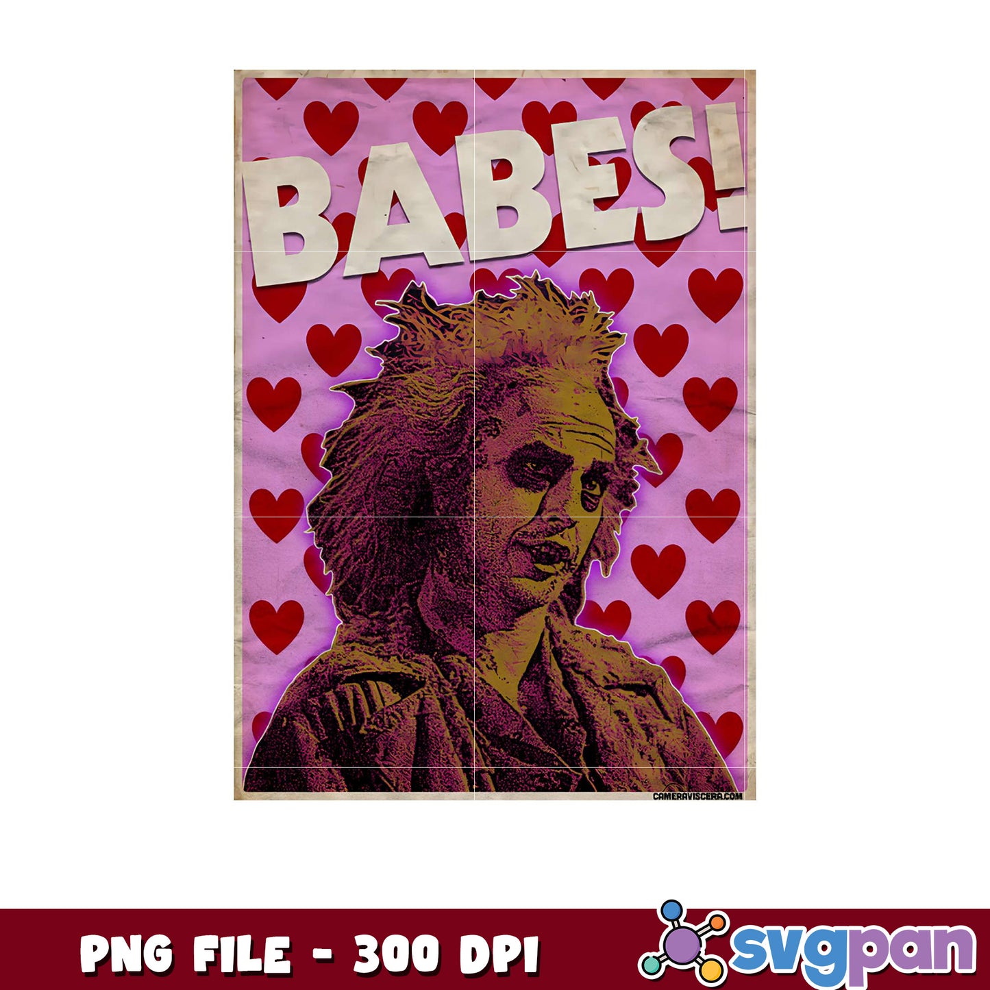 Babes poster with hearts design, perfect for décor use