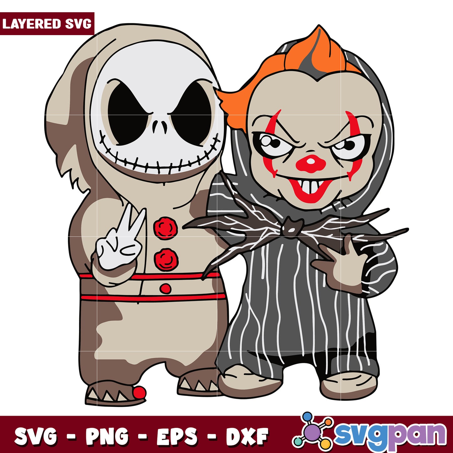 Baby jack skellington and pennywise svg, halloween toys svg, halloween autumn svg