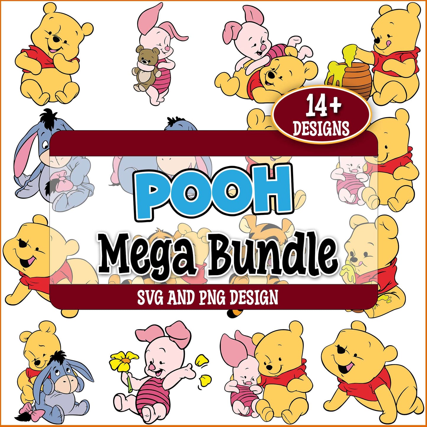 Baby pooh svg bundle