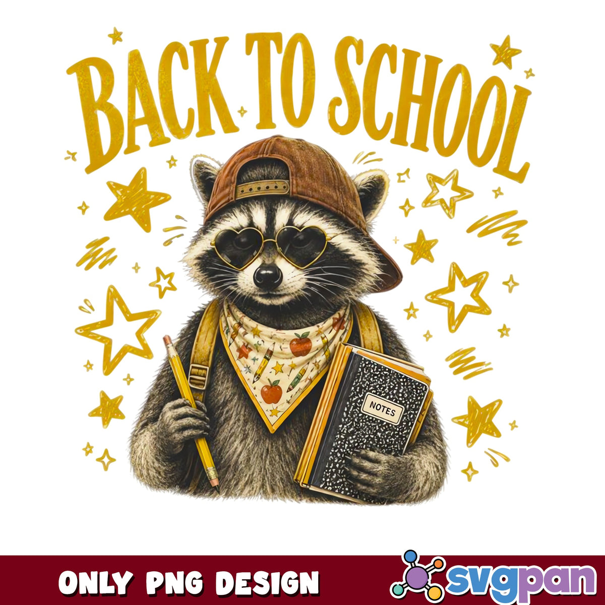 Back To School Raccoon PNG, Cute Raccoon Student PNG, School PNG